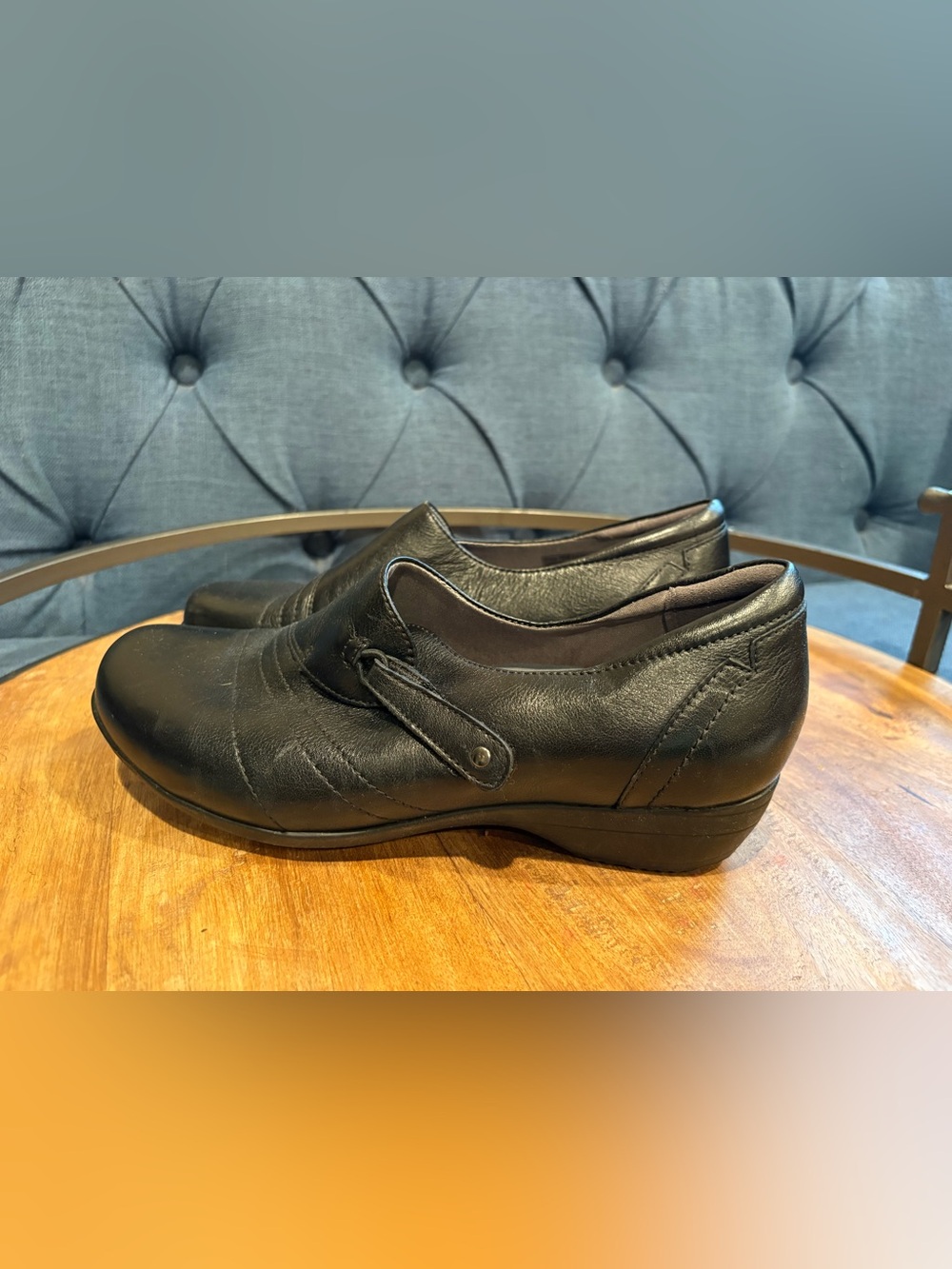 Dansko Black Leather Women's Slip-On Mules